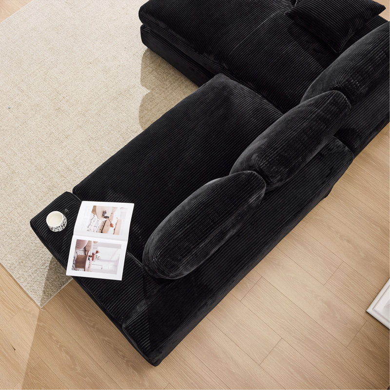 Canapé modulaire 99 po x 69 po, Noir