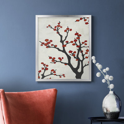 Red Berry Branch II Premium Framed Canvas - Ready to Hang