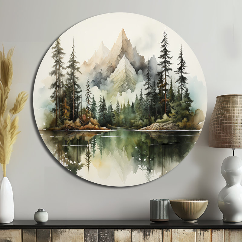 Crivello - Paysages d'art rond en métal, H 36 po x l 36 po