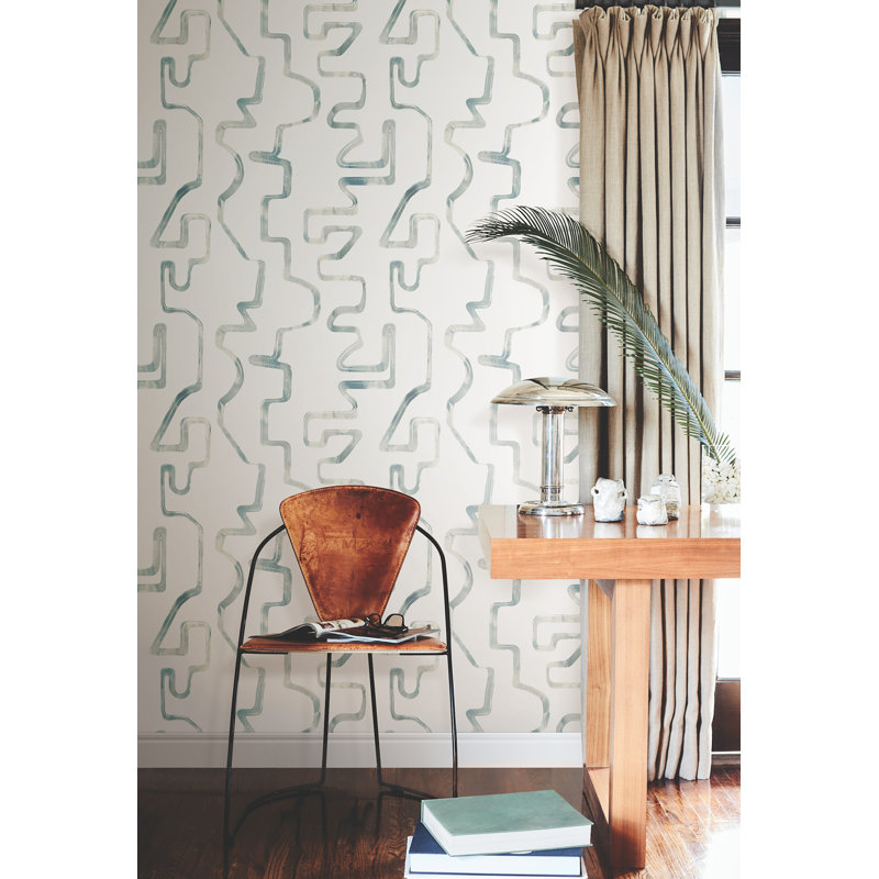 Abstract Aura Wallpaper, White/Blue