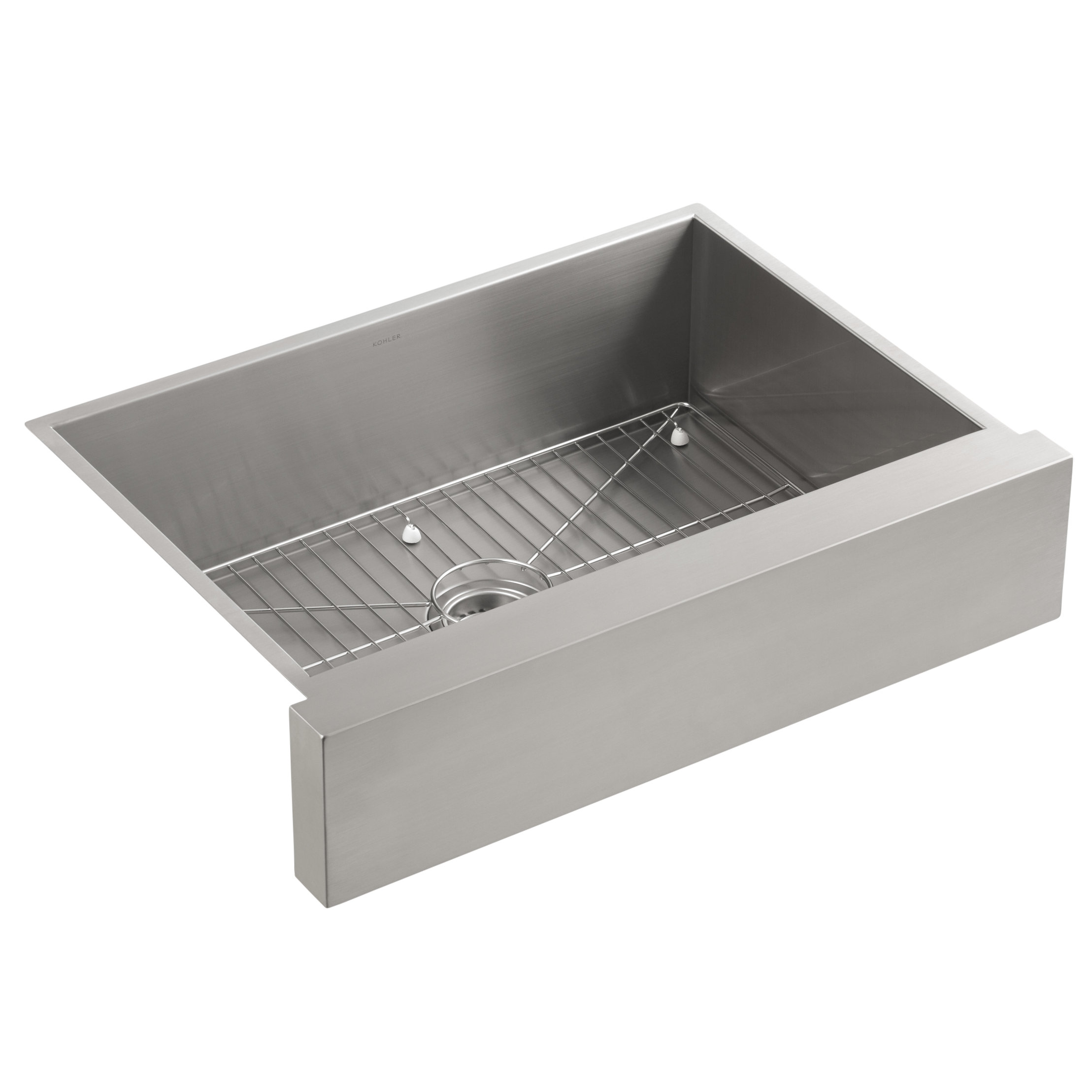 K-3936-NA Kohler Vault™ Under-Mount Single-Bowl Kitchen Sink, Stainless  Steel with Shortened Apron-Front for 30