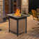 Steel Wicker Propane Outdoor Fire Pit Table with Lid
