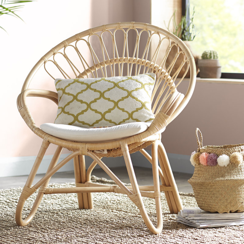 Fauteuil Papasan en polyester 39 po Pavie, Naturel