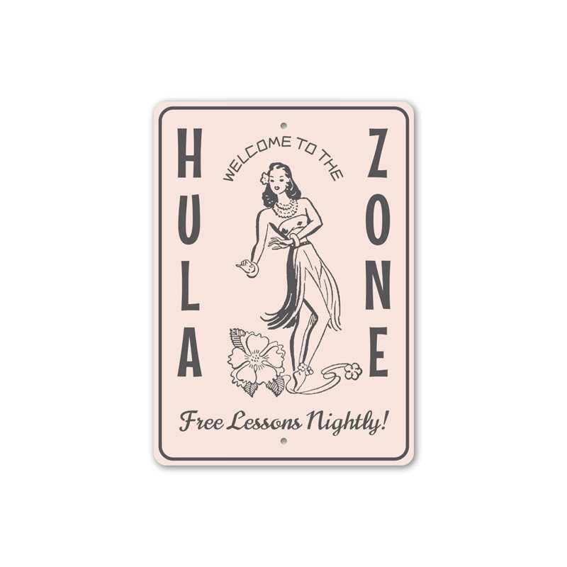Plaque en aluminium Hula Zone, H 18 po x l 12 po x P 0,06 po