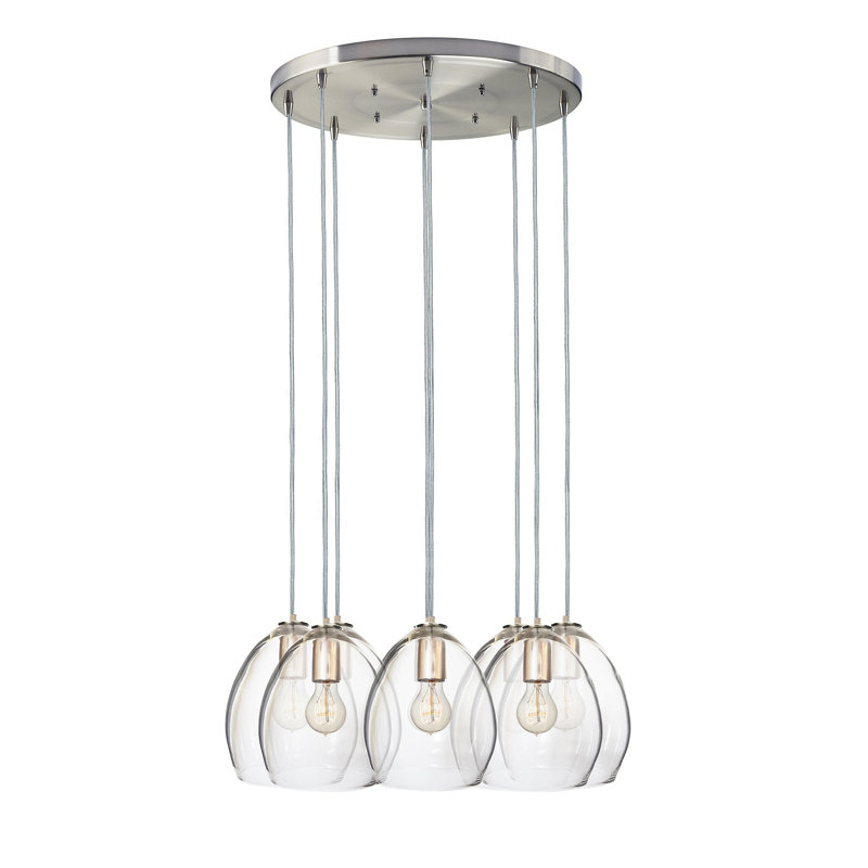 Luce 8 - Light Chandelier, 24" H x 24" W x 24" D, Nickel