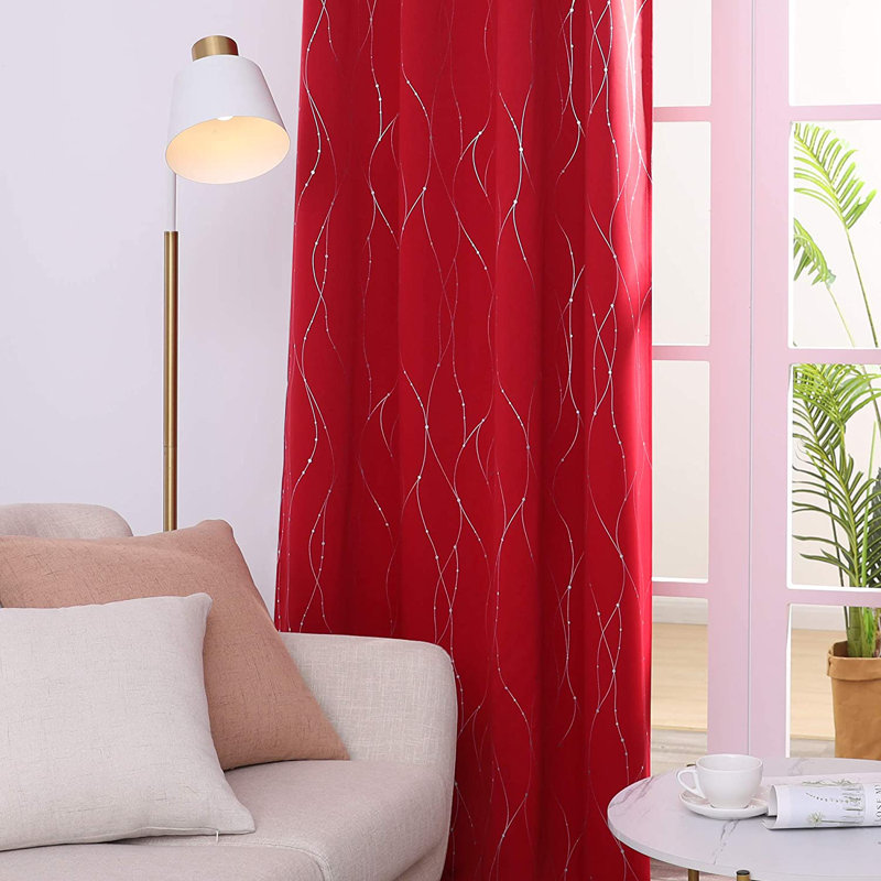 Cohmer Room Darkening Curtain Pair, Red, 52" W x 54" L