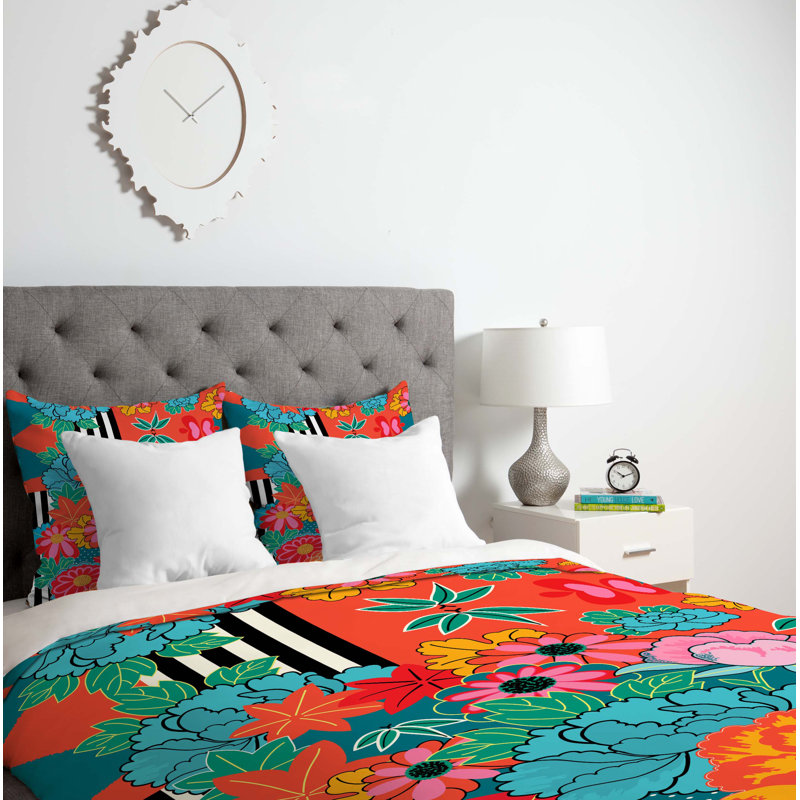Housse de couette bleu marine moderne, Housse de couette pour très grand lit