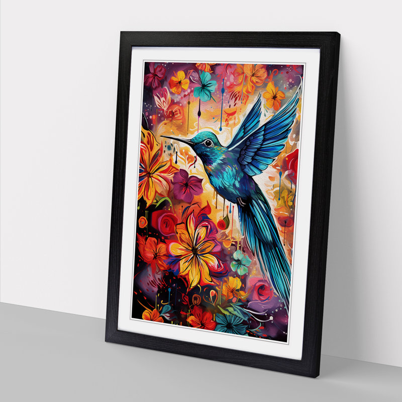 Hummingbird Pop - Framed Print, Black Framed, 34cm H x 25cm W x 2cm D