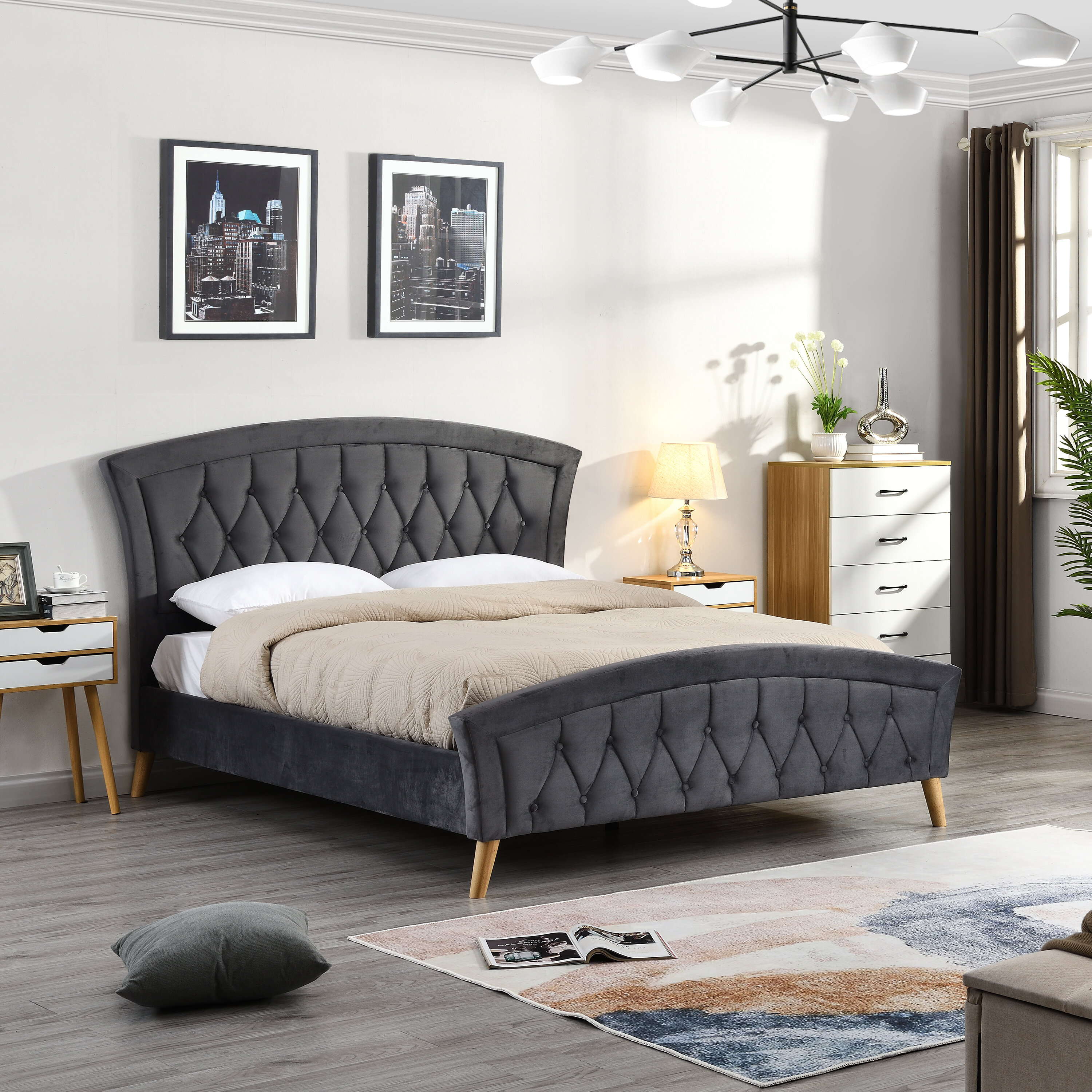 Mikado Living Beaumont Upholstered Bed Frame Wayfair