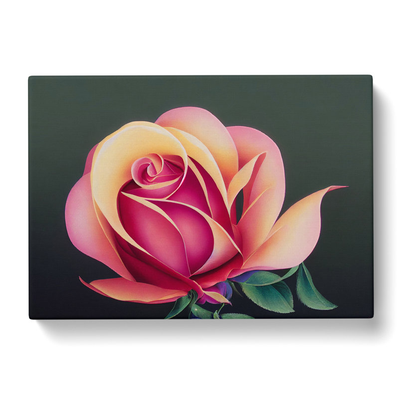 A Sparkling Rose Flower - Wrapped Canvas, 40cm H x 60cm W x 3cm D