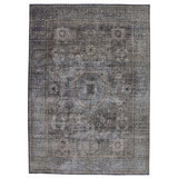 Hand Knotted Wool Area Rug in Brown And Gray