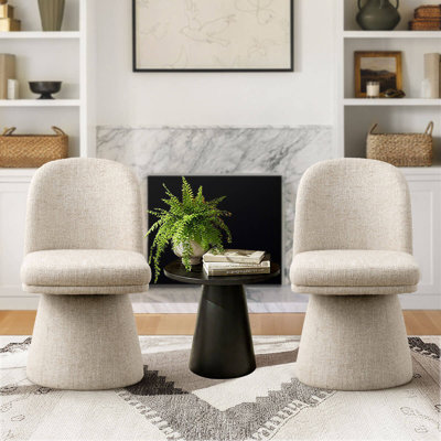 Upholstered Fabric Swivel Accent Chair