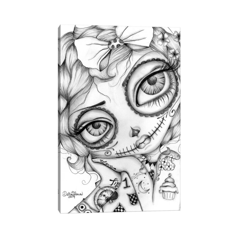 Amelia Day Of The Dead by Dottie Gleason - Wrapped Canvas Gallery-Wrapped Canvas Giclée, 20.32 cm H x 30.48 cm W