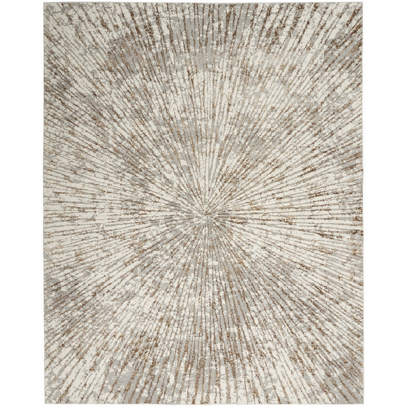 Karlie Abstract Gray Area Rug, Rectangle 9' x 12'