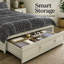 Lit escamotable Daisy de Night & Day Furniture avec matelas en mousse mémoire de 15 cm, format Queen, blanc vintage