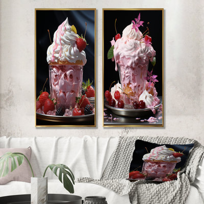 Sweet Indulgence Ice Cream - Desserts Canvas Prints Set Of 2
