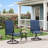 Set of 2 360° Swivel Rocking Patio Chairs – High Back Outdoor Deck Seating, All-Weather Navy Blue Textilene, Durable Black Powder-Coated Metal Frame, Space-Saving for Garden, Lawn, Porch – Black-1314860719