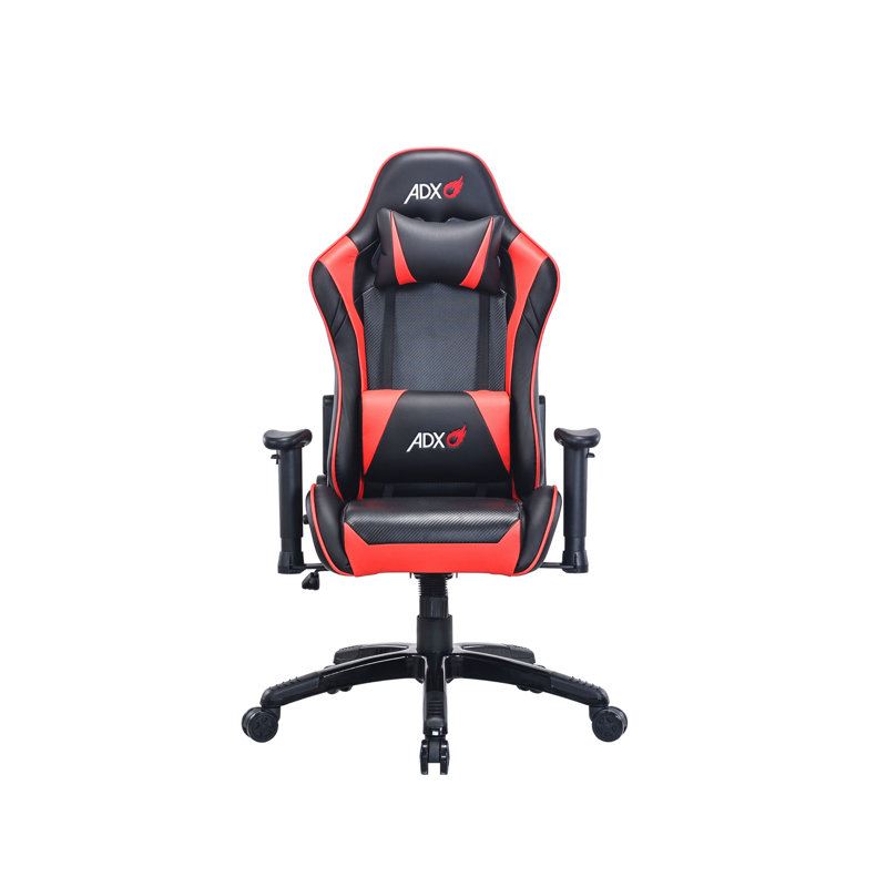 Fauteuil de jeu à haut dossier avec appui-tête et coussin lombaire, Rouge