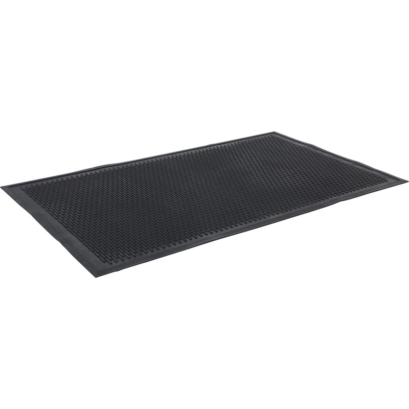 Guardian Black Rubber Outdoor Scraper Floor Mat 4'x6'