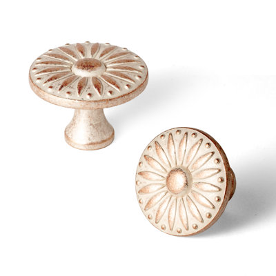 Vintage Floral Cabinet Knobs With 12 Color Options - Decorative Drawer Pulls For Farmhouse, Retro & Classic Home Styles