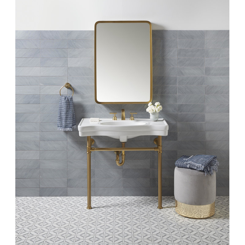 Kingston Brass Trimscape Brass Pop-Up Bathroom Sink Drain with Overflow, 22 Gauge, Satin Brass