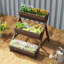 Raised Garden Bed, 3 Tier Planter Box Kit, 65 x 75 x 76cm, Tan