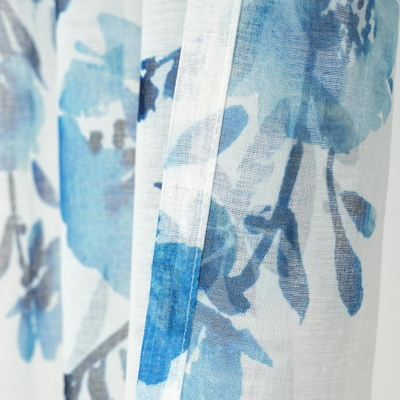 Rhondi Ployester Sheer Curtain Pair, 52" W x 63" L