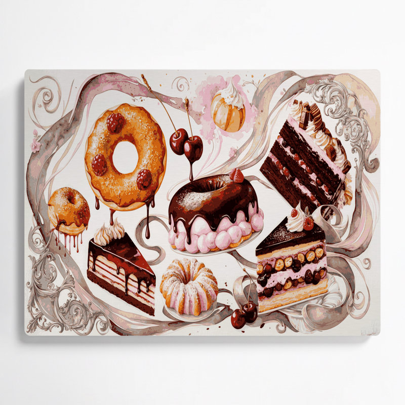 Desserts Berliner, art mural en métal gris, H 24 po x l 36 po