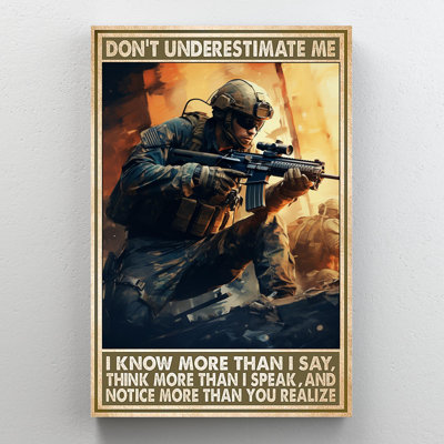 Soldier Dont Underestimate Me - 1 Piece Rectangle " Soldier Dont Underestimate Me "