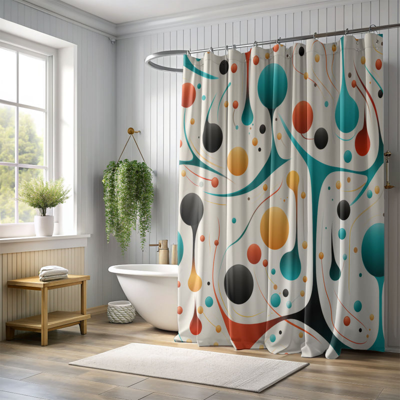 Mélange géométrique - Rideau de douche Premium, H 74 po x l 71 po