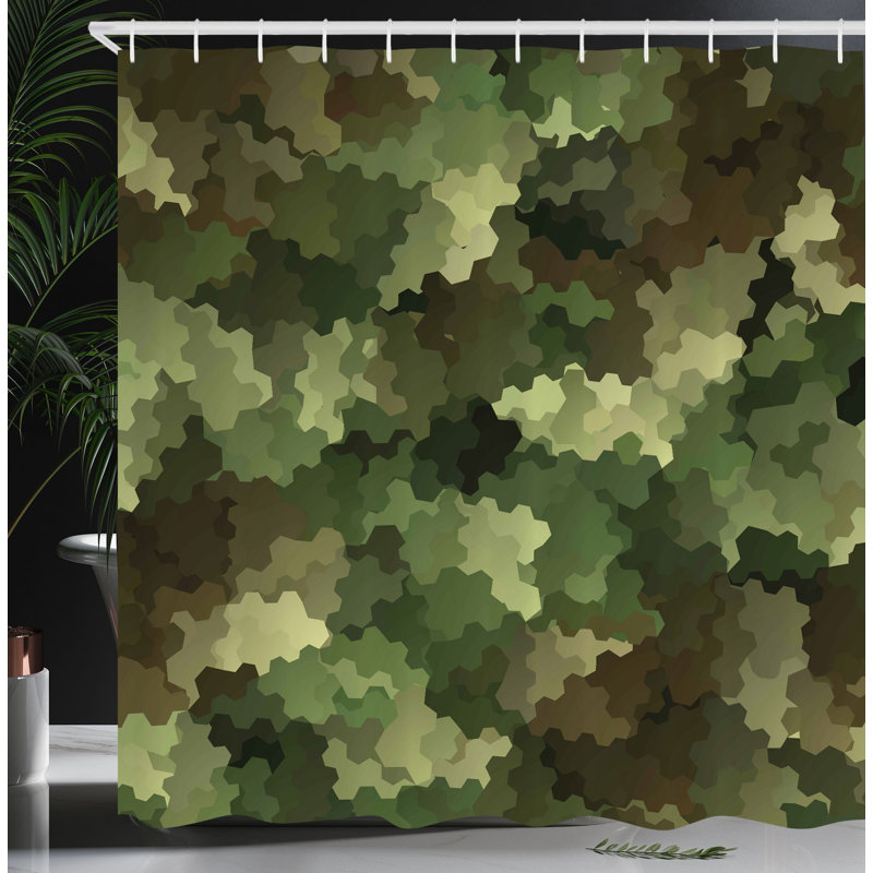 Shower Curtain with Hooks Included, 70"H x 69"W