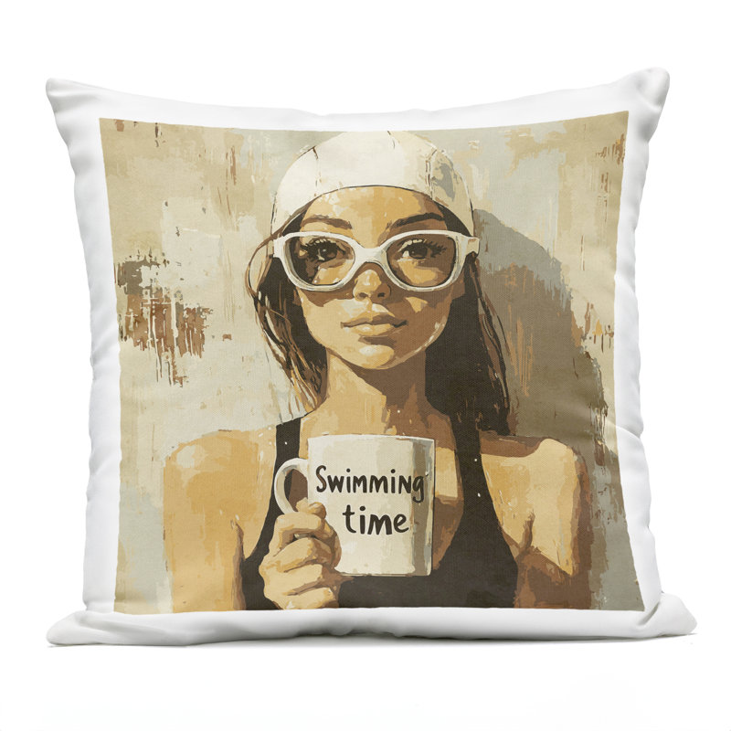 Coussin de natation d'extérieur, imprimé par Layla Oz, 18 x 7 x 18