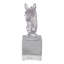 Sculpture en verre de cheval avec base en cristal - Décorations décoratives pour le salon - Accessoire de figurine et statue - 9,5 po, transparent
