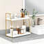 Organisateur de comptoir de salle de bain à 2 niveaux, tablette de rangement pour meuble-lavabo en bois, rangement multi-scène pour salle de bain, cuisine et meuble-lavabo de maquillage-1022977946