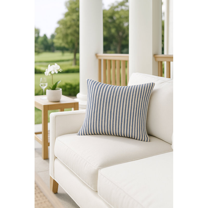 Outdoor Living Throw Pillow, Blue, Rectangle 14"H x 20"W, Polyester