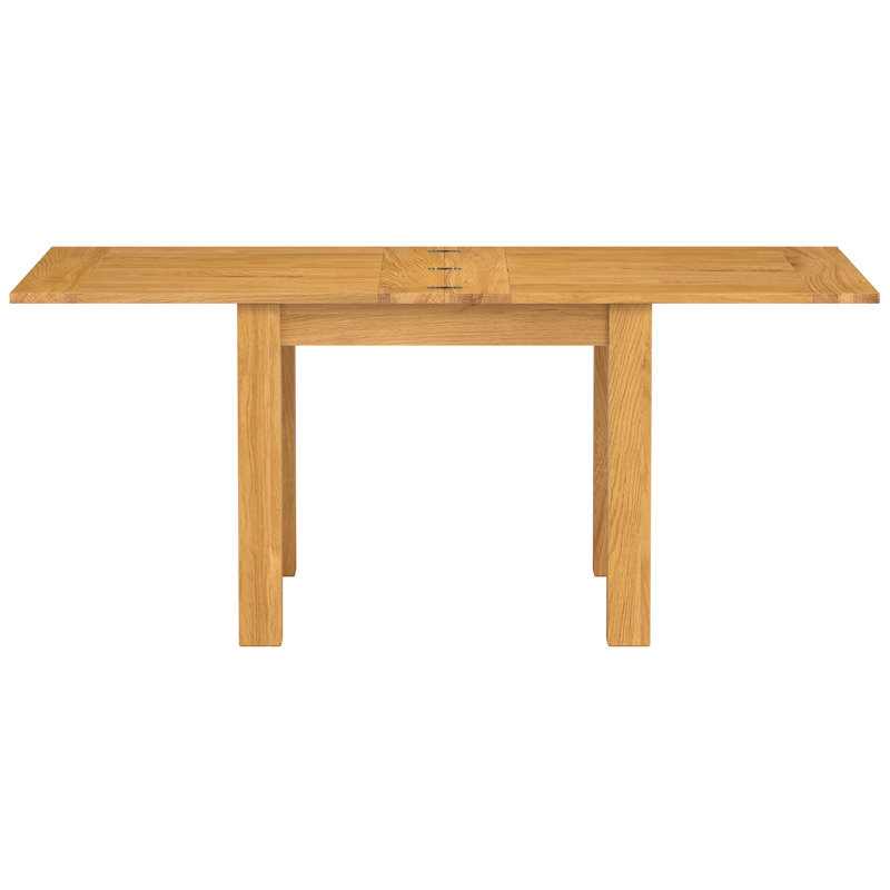 Forelli 91.5 cm Extendable Oak Rectangular Wood Top Dining Table with Wood Base