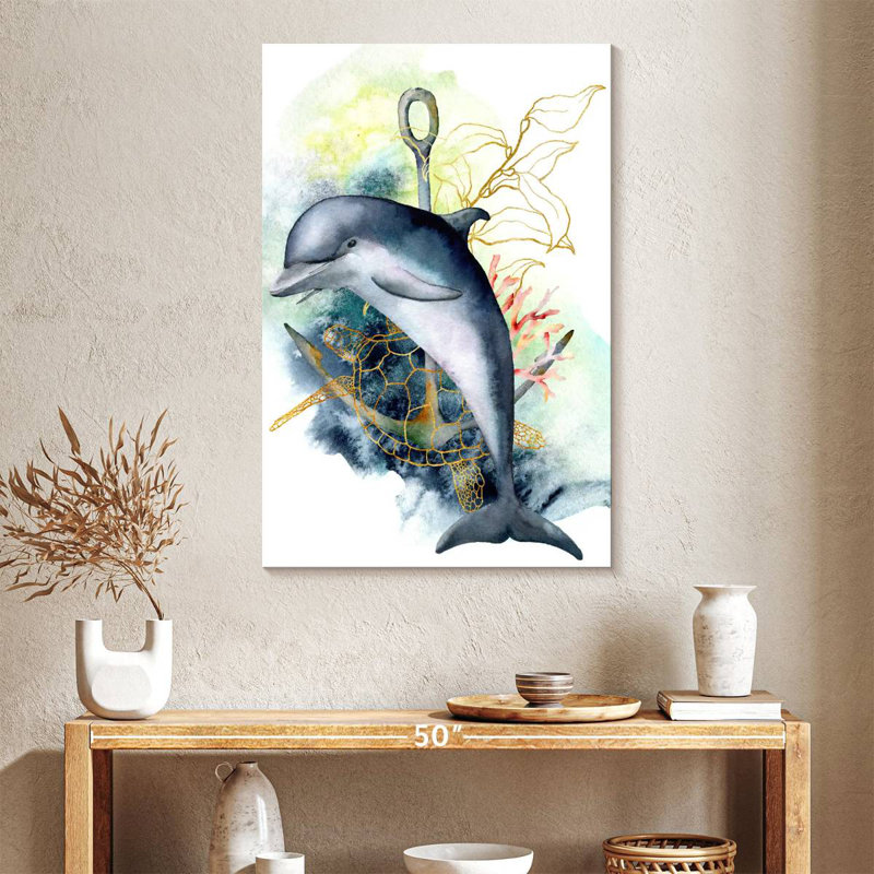Brampt Dolphin Underwater, 39" H x 26" W