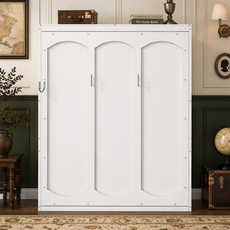 Lit escamotable, lit escamotable avec tablettes, Blanc
