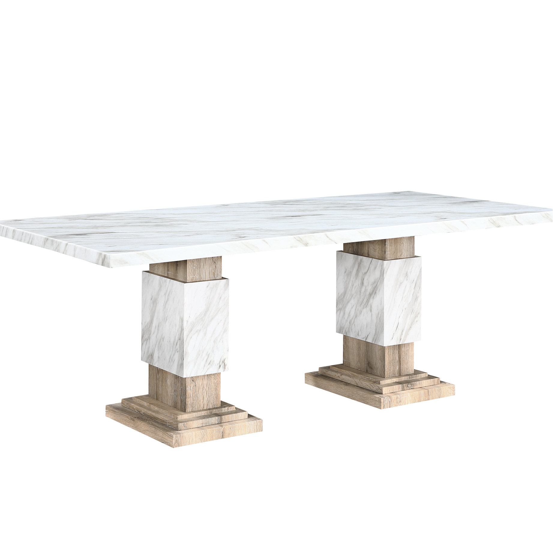 Ivy Bronx Modern Beige Dining Table In Rectangular Layout With Surface ...