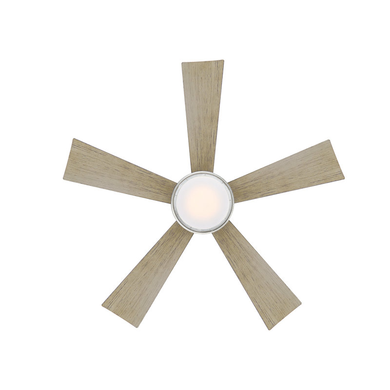 Wynd 5 - Blade Outdoor /Indoor Smart Ceiling Fan with Remote Control and LED Light Kit Included, Works With Alexa and iOS or Android App