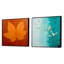 Harmonie de feuilles abstraites turquoise - ensemble de 2 feuilles carrées-2026175609-2026175610