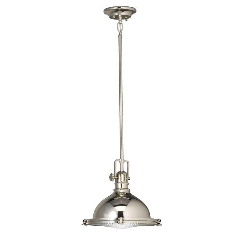 1 - Light Single Pendant, Polished Nickel