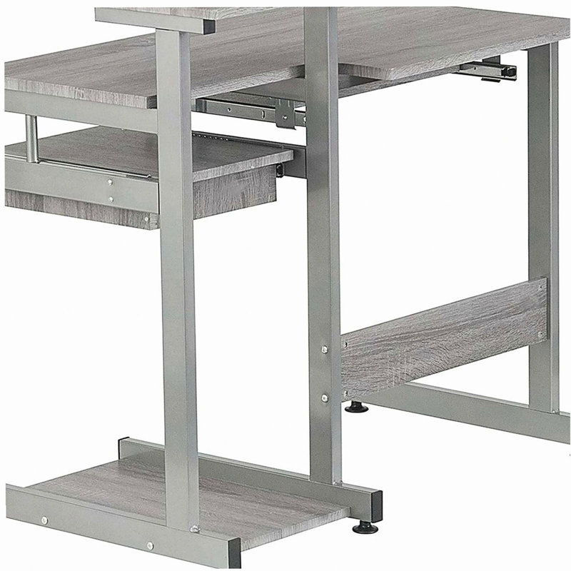 Bureau d'ordinateur complet, gris, Gris
