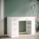 Full High Gloss Top Dressing Table with Grid Drawers, White