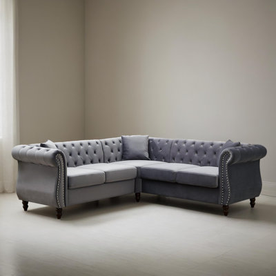 84" Wide L-Shaped Corner Sectional Sofa