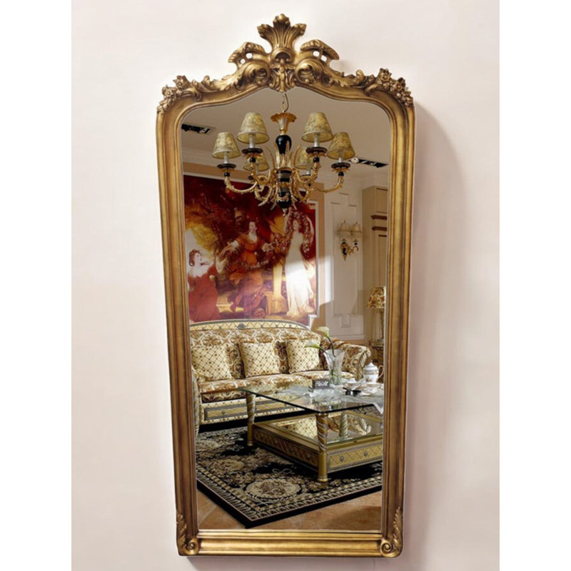Miroir incliné en bois Daylan, Doré