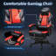 Fauteuil de jeu inclinable et réglable, fauteuil de course et d'ordinateur pivotant en similicuir ergonomique avec repose-pieds et support lombaire-1899292043