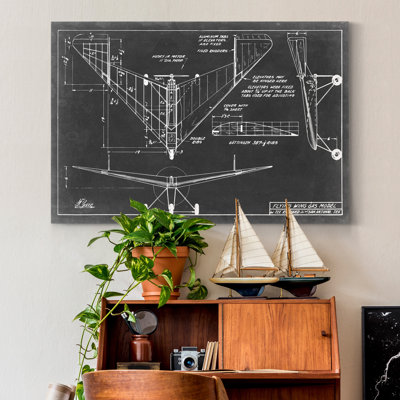 «Aeronautic Blueprint V», reproduction d'art sur toile
