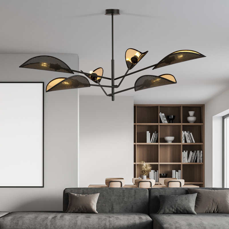 Wilbrecht 6 - Light Chandelier, Black/Gold
