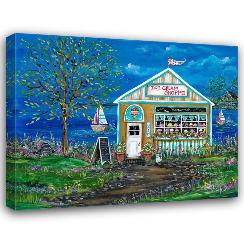 Art sur toile tendue avec Art Gallery Grengs, titre: Ice Cream Shop, 15" H x 18" W